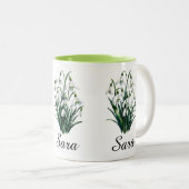 Mug personnalisé avec fleur de naissance (Devant droit)