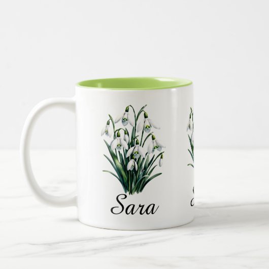 Mug personnalisé avec fleur de naissance (Gauche)