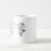 Mug Personnalisé avec Fleur de Naissance Gravée (Devant gauche)