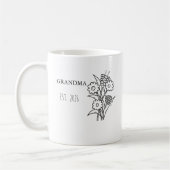 Mug Personnalisé avec Fleur de Naissance Gravée (Gauche)