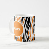 Mug personnalisé avec impression d'animal noir et (Devant gauche)