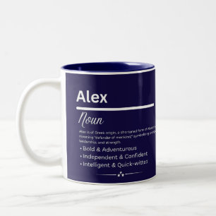 Mug personnalisé avec le nom Alex, Fille Définitio