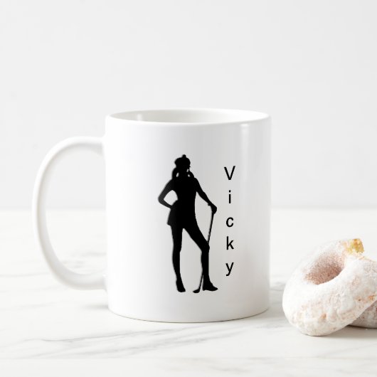 Mug Personnalisé avec le nom Femme Golf Sport (Avec donut)