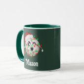 Mug Personnalisé Avec Le Nom Feux De Noël Baseball (Devant gauche)