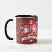 Mug Personnalisé avec les voeux Joyeux Noël Photo (Gauche)