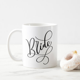 Mug personnalisé avec mariée de script à la main n