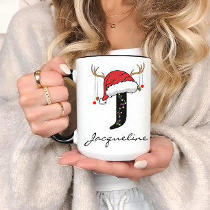 Mug personnalisé avec monogramme du Père Noël pour