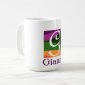 Mug Personnalisé avec Monogramme sur Arrière - plan gé (Devant gauche)