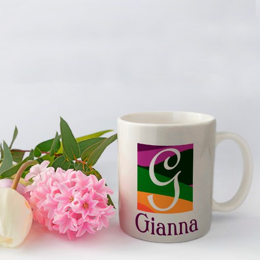 Mug Personnalisé avec Monogramme sur Arrière - plan gé