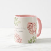 Mug personnalisé avec motif rose (Devant droit)