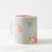 Mug personnalisé avec motif rose (Devant gauche)