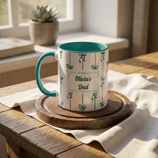 Mug personnalisé avec nom et rayure en forme d'arc