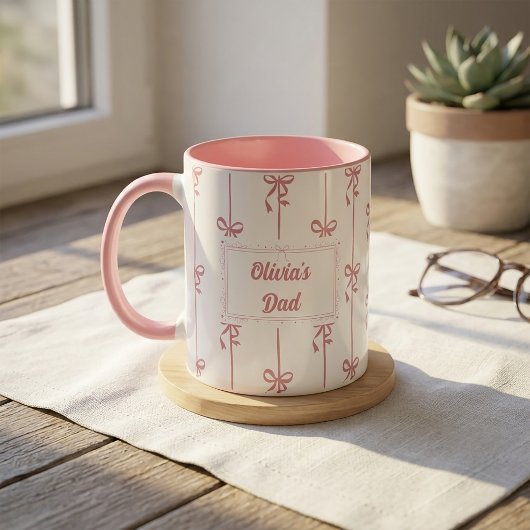 Mug personnalisé avec nom et rayure en forme d'arc