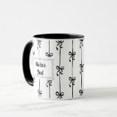 Mug personnalisé avec nom et rayure en forme d'arc (Devant gauche)