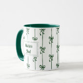 Mug personnalisé avec nom et rayure en forme d'arc (Devant gauche)