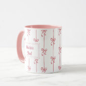 Mug personnalisé avec nom et rayure en forme d'arc (Devant gauche)