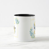 Mug personnalisé avec nom • Initiale florale et do (Centre)