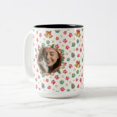 Mug personnalisé avec photo de Noël et empreinte d (Devant gauche)