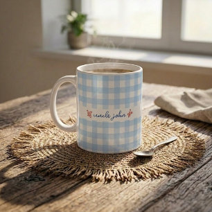 Mug personnalisé avec un motif Gingham mignon pour