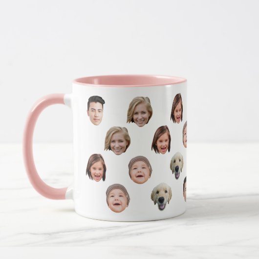 Mug personnalisé avec visage de famille mignon 5 p (Gauche)