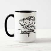Mug Personnalisé Avril Mois de naissance Fleur Nom de (Gauche)