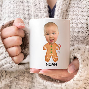 Mug Personnalisé Baby Photo Face Drôle Noël Gingerbrea