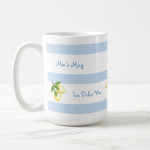 Mug PERSONNALISÉ Beach Blue Stripe Dolce Vita