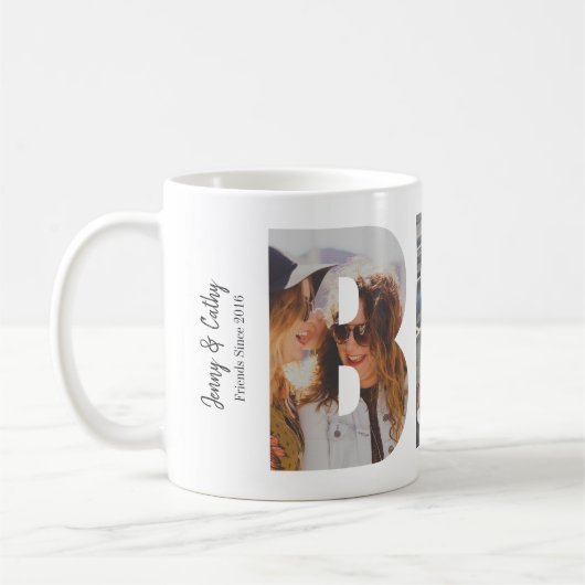 Mug Personnalisé BFF Meilleurs amis Forever 3 Collage (Gauche)
