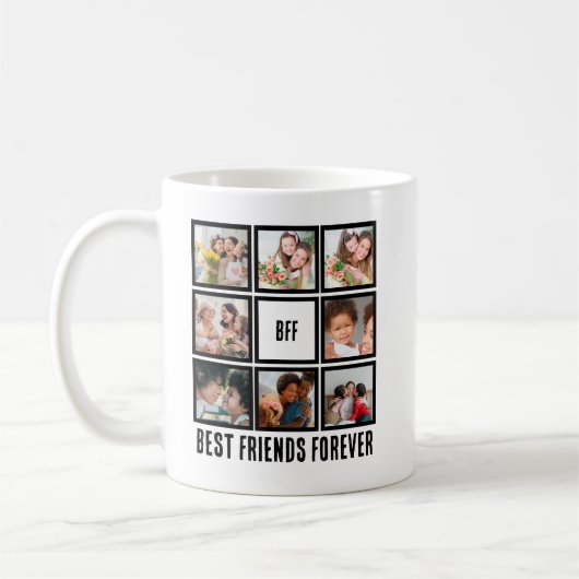 Mug Personnalisé BFF Meilleurs amis Forever 8 Collage (Gauche)