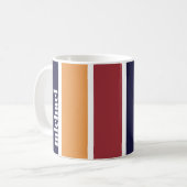 Mug Personnalisé bleu jaune rouge rayé (Devant gauche)