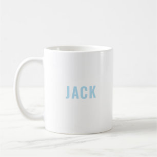 Mug personnalisé bleu simple avec nom