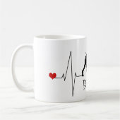 Mug Personnalisé Boxer Love My Dog Heart Beat (Gauche)