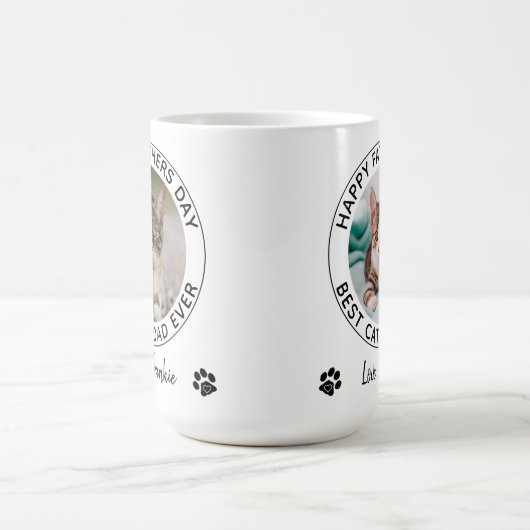 Mug Personnalisé Chat Papa Fête des pères Animaux de c (Centre)