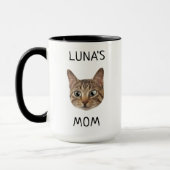 Mug Personnalisé Chat Visage Nom Photo Chat Maman Papa (Gauche)