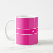 Mug Personnalisé Chic Hot Pink rayé (Gauche)