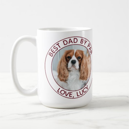 Mug Personnalisé Chien Papa Rouge Blanc Photo (Gauche)