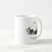 Mug personnalisé Citrouille bleu de la marine flor (Devant droit)