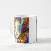 Mug Personnalisé Colorful Abstrait Art Joli fille (Devant gauche)