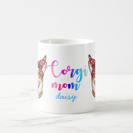 Mug Personnalisé Corgi Maman mignonne Amoureux des chi (Centre)