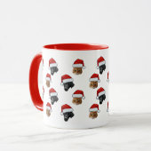 Mug Personnalisé Cute Chat Chien Visage 2 Photos Santa (Devant gauche)