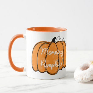 Mug Personnalisé Cute Orange Good Morning Citrouille