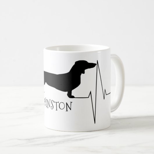 Mug Personnalisé Dachshund Aimer Mon Coeur Chien Beat (Devant droit)