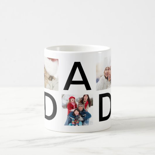 Mug Personnalisé | DAD | Photo texte moderne (Centre)