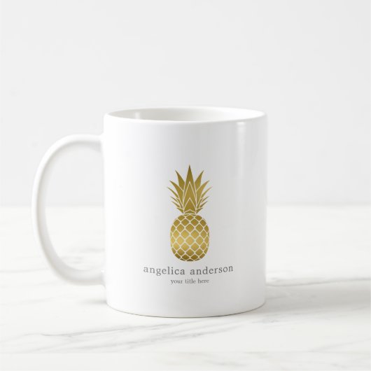 Mug personnalisé d'ananas d'or moderne (Gauche)