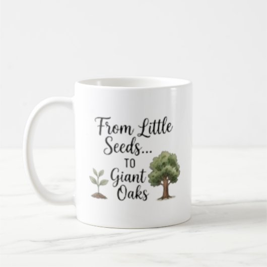 Mug Personnalisé De Petites Graines À Des Chênes Géant (Gauche)