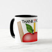 Mug personnalisé de pomme de l'enseignant (Devant gauche)