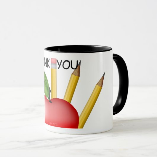 Mug personnalisé de pomme de l'enseignant (Devant droit)
