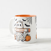 Mug personnalisé de professeur fantôme mignon d'Ha (Devant gauche)