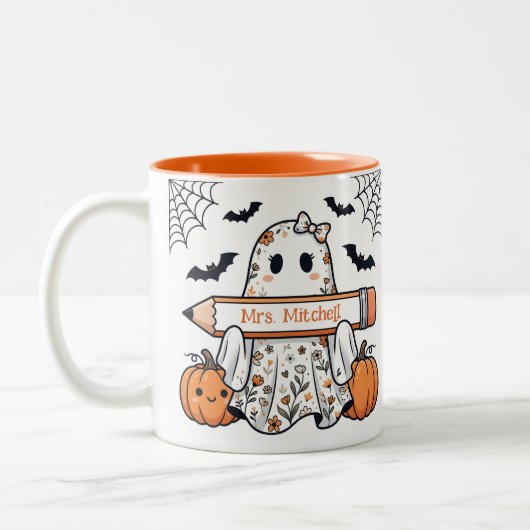 Mug personnalisé de professeur fantôme mignon d'Ha (Gauche)