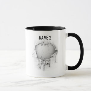 Mug personnalisé de volley-ball tordu